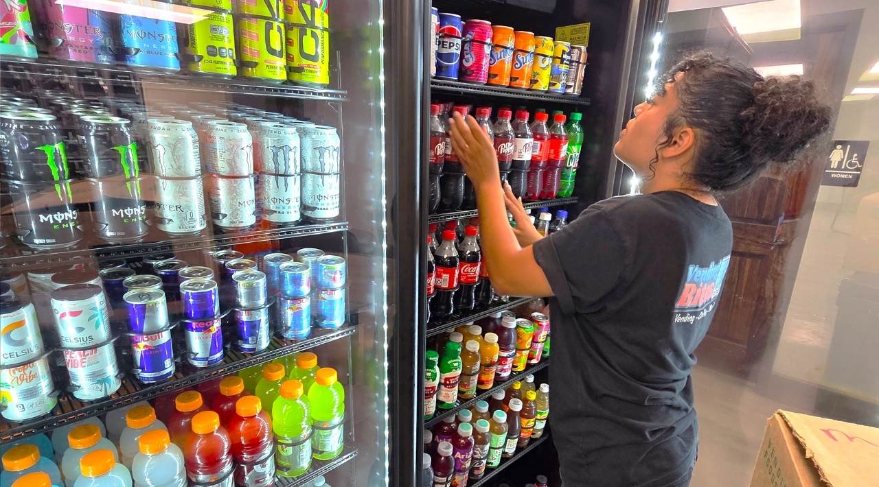 employee restocking vending market in dallas fort worth